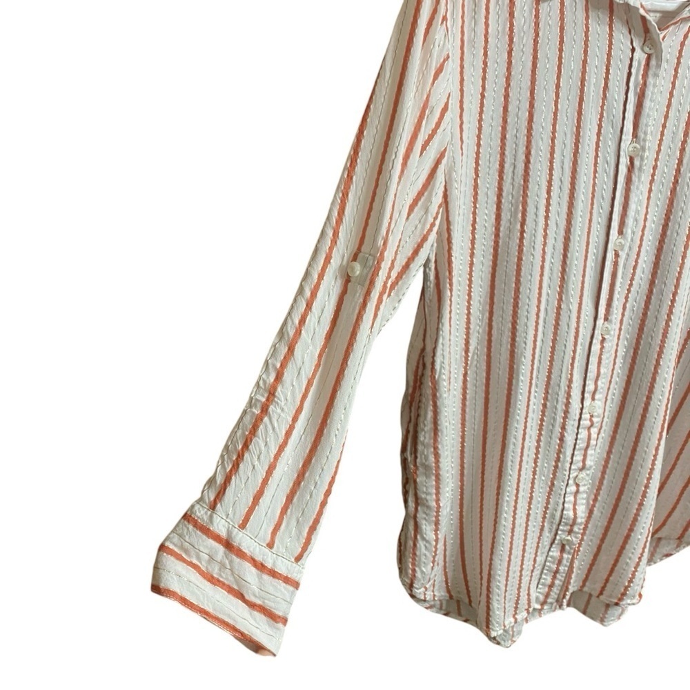 Onia Striped Button Down Swim Cover Up Small Shirt Dress Beach Resort White Red - Picture 5 of 13